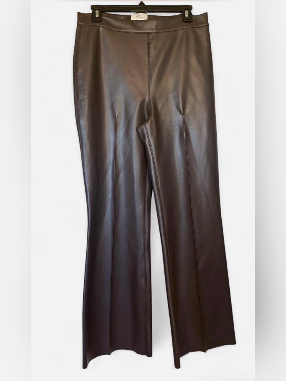 Grey/Ven Women's Brown Faux Leather Pants